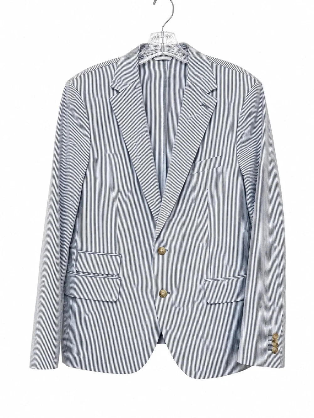 J. McLaughlin Suffolk Sport Coat in Fineline White Navy Men's Size 44 Cotton NWT